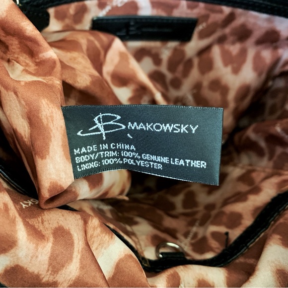 B. Makowsky Black Leather Shoulder Bag - Picture 12 of 15